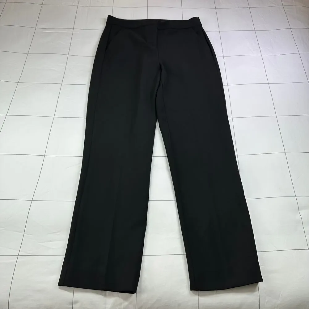 J. Crew Pants Womens 10 Tall Black Kate Straight Leg Four Season Stretch Classic